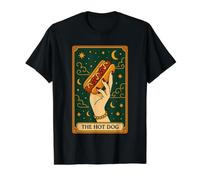 Foodie Food Lover The Hot Dog Tarot Card Camiseta gráfica económica, Hombre, Negro, M