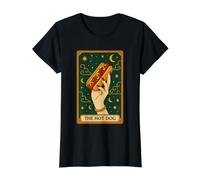 Foodie Food Lover The Hot Dog Tarot Card Camiseta gráfica económica, Mujer, Negro, S