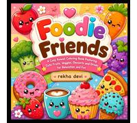 Foodie Friends: A Cozy Kawaii Coloring Book Featuring Cute Fruits, Veggies, Desserts and Drinks for Relaxation and Fun
