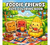 Foodie Friends: Cute Coloring Book: Comfy Coloring Book for Adults & Teens Featuring Cozy Food, Veggie Characters, Fruit Faces, and Smiling Drinks in ... for Relaxation (Bold and Easy Illustrations)