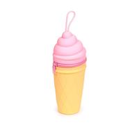 Puckator Foodiemals - Estuche de silicona con forma de helado, material escolar, estuches para lápices, estuche de gran capacidad, bolsa con cremallera, artículos esenciales de oficina, estuche para