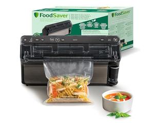 FoodSaver Envasadora al vacío Elite All-in-One Liquid+ | Alimentos hasta 5 veces más frescos* | Sellado de líquidos | Con 1 rollo (28 cm x 2,43 m) y 4 bolsas para envasar al vacío (0,94 L y 3,78 L)