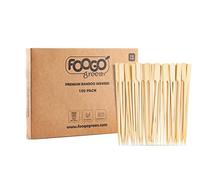FOOGO Green 150 Brochetas de Bambú Medianas de 18 cm, Certificadas FSC®, Robustas de Madera, Barbacoa y Palillos para Brochetas, Pinchos de Fruta, Palillos de Cóctel, para Acampadas, Fiestas y Bodas