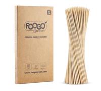 FOOGO Green 250 Brochetas de Bambú Medianas de 20 cm, Certificadas FSC®, Robustas de Madera, Barbacoa y Palillos para Brochetas, Pinchos de Fruta, Palillos de Cóctel, para Acampadas, Fiestas y Bodas