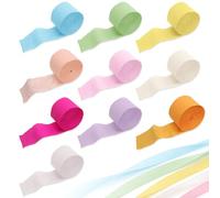 Foonary - 10 rollos de papel crepé en colores pastel surtidos - Cinta crepé flexible de 4,5 cm x 25 m, papel suave para decorar fiestas, bodas, cumpleaños y serpentinas (10 tonos suaves)