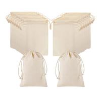 Foonary 14 sacos de algodón, 15 x 20 cm, bolsas de tela para pintar con cordón, bolsas para pintar, bolsas de regalo, bolsas para rellenar, para cumpleaños infantiles, bodas, calendario de Adviento