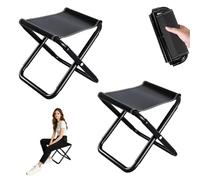 Foonary 2 sillas plegables de 30 cm, para exteriores, plegables, con bolsa de almacenamiento, asiento práctico para pesca, senderismo, jardín, barbacoa, playa, balcón, terraza