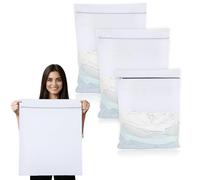 Foonary 3 unidades de red de lavandería grande para lavadora, 60 x 80 cm/40 x 50 cm, bolsa de lavandería para lavadora, bolsa de lavandería con cremallera para camisas, suéteres, abrigos, pantalones