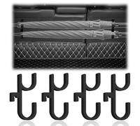Foonary 4 Piezas Soporte para Paraguas de Coche, Clip Soporte Paraguas, Color Negro, Doble, para Maletero, Ganchos para Ahorrar Espacio sin Necesidad de Taladrar, Organizador para Maletero