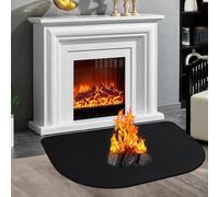 Foonary Esterilla ignífuga para chimenea, 100 x 60 cm, de chapa de acero, base ignífuga con atrapa chispas para estufas de leña y estufas de leña, protección extra fuerte del suelo, resistente al