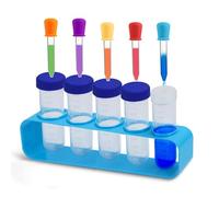 Foonary Juego de 10 pipetas de plástico, pipeta transparente y tubos de ensayo con soporte, tubo de ensayo de plástico para laboratorio creativo y experimentos científicos