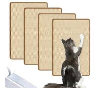 Foonary Juego de 4 alfombrillas rascadoras para gatos, 20 x 40 cm, alfombrilla de sisal, autoadhesiva, protege muebles de sofá, alfombras y paredes de arañazos de gatos, apto para arañazos de gatos y