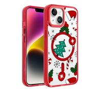 Foonary Navidad Funda Magnética para iPhone 14/iPhone 13 6,1", Navideño Silicona Carcasa Compatible con MagSafe, Aesthetic Navidades Árbol de Navidad Diseño Case Christmas Cover para iPhone 14/13