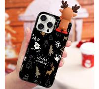 Foonary Navidad Funda para iPhone 14 Pro, Navideño Carcasa con Aesthetic Reno Diseño Xmas Ciervo Dibujos Muñecas Christmas Cover, Silicona Antigolpes Protector Weihnachts Case para iPhone 14Pro 6,1"