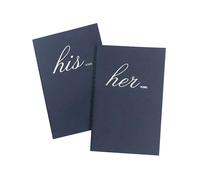 FOONEA Navy Blue Wedding Vow Book His and Her Set of 2 Bridal Shower Gifts Booklet Journal Wedding Vows Booklet
