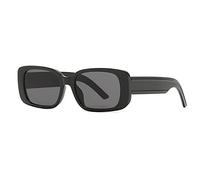 FOOOZ Gafas de sol cuadradas vintage Mujer Gafas pequeñas para mujer/Hombre Diseñador de la marca Gafas rectangulares Mujer Tonos retro, BlackGray, Tela y bolsa gratis