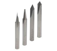 FOOS -1/4" Shank 2 Flute Pro Carbide - Solid premium CARBIDE router bit set - 4 Pcs WOOD & SIGN CARVING