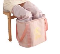 Foot Bath Basin ，Split leg design fully，Portable Travel Collapsible Foot Basin Folding Foot Bath Tub Soaking Feet Bucket for Camping wrapped knee fumigation With Removable Insulation Cover (pink)