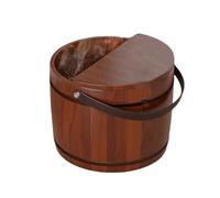 Foot Bath Tub | 25x31cm Massaging Reusable With Lid | Dependable Foot Soaking Bucket Wood Tub | For Bathroom Bedroom Hands Washing Sauna Laundry Home Dorm Apartment Spa Center