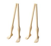 Foot Chopsticks - Creative Humorous Tableware, 8.3 Inches 2 Pair Non-Slip Set with Toed Detail, Food-Grade Polymer, Ergonomic Finger Grip, for Adults Families Friends Women Men Kids