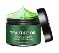 Foot Cream - 50g Tea Tree Oil Foot Cream | Women Men Cracked Heel Créam | Skin Moisturizer, Non-Greasy Fast Absorbing Deep Hydration Balm For Relieving Home Daily Travel