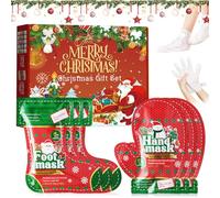 Foot Peel Mask, 3 Pares Peeling Pies + 3 Pares Mascarilla de Manos, Navideño Mascarilla para Pies Nutre, Calma, Hidrata y Repara Profundamente la Piel Seca
