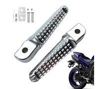 Foot Pegs, Motorcycle ATV Pedals, Metal Mount Bracket Rest, Non-Slip Rider Step Attachment for Dirtbike Trail Racing Outdoor Terrain Use, 11x6x4cm, Silver