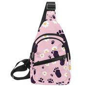 Foot Prints and Daisy Flower (3) - Bolsa cruzada para viajes, deportes, correr, senderismo, Multicolor 05, 11.8x7x1.5in/30x18x4cm