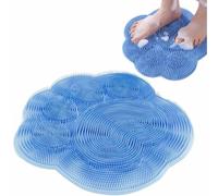 Foot Scrubber for Shower,Silicone Foot Scrubber Mat,Silicone Shower Mat with Non-Slip Suction Cup,Foots and Back Cleaning Pad for Exfoliation,Exfoliates & Massages Feet (A)