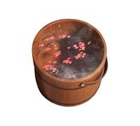 Foot Soaking Tub - Wooden Footbath Basin with Massage Roller | Relaxation Spa Accessory for Men Women Youth Teens Mother Father Grandma Grandpa Senior Home Sauna Use