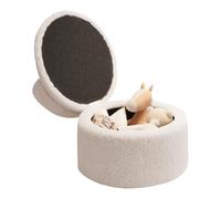 Foot Stool - | Puf, 40 X 40 Cm (1 Unidad) Rounds Shoe Changing Stools, Upholstered Vanity with Back Support Sofa Seat | Living Room Bedroom Entryway Seating Decor