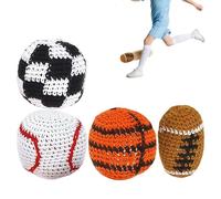 Footbag Saco para Pelota de Pateo,Pack de 4 con Tema Deportivo Colorido - Footbag Malabares Colorido - Interior, Exterior, Patio, Jardín, Playa, Césped, Parque, y Reuniones Familiares