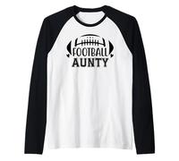 Football Auntie Loud and Proud Football Aunt Cheer Aunty Camiseta Manga Raglan