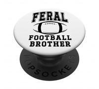 Football Brother Feral Football Big Little Bro Greatest Fan PopSockets PopGrip Adhesivo