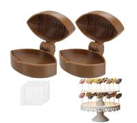 Football Cake Mold Set, 2 Pieces Sports Ball Themed Baking Mould, Cake Pop Mold with 100 Sticks, Party Baking Tool for Graduation Holiday Family Birthday Home Team Celebration
