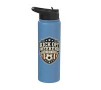 Football Collection Kick off the Weekend Soccer Club Stainless Steel Insulated Water Bottle