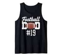Football Dad Number 19 Biggest Fan Father Supporter Hijo Mamá Camiseta sin Mangas