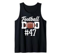 Football Dad Number 47 Biggest Fan Father Supporter Hijo Mamá Camiseta sin Mangas