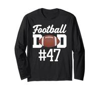 Football Dad Number 47 Biggest Fan Father Supporter Hijo Mamá Manga Larga
