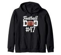 Football Dad Number 47 Biggest Fan Father Supporter Hijo Mamá Sudadera con Capucha