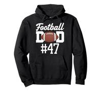 Football Dad Number 47 Biggest Fan Father Supporter Hijo Mamá Sudadera con Capucha