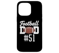 Football Dad Number 51 Biggest Fan Father Supporter Hijo Mamá Carcasa para iPhone 14 Pro MAX