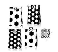 Football Designs - Bolsas de regalo de papel kraft prácticas con calcomanías temáticas de fútbol para planificación de eventos, decoración de fiestas temáticas deportivas