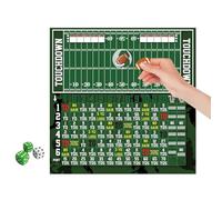 Football Dice Game, Dry Erase Scoreboard Tabletop Toy, 11.02x11.02x0.59 Inch Family Play, Tool with Party Style, Holiday Supply with Travel Use, Accessories for Boys Girls Kids Adults Birthday