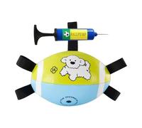 Football Dog Toy - Pelota deportiva interactiva de piel sintética, 20 x 13 x 10 cm, pelota de entrenamiento duradera para masticar, juguete de fútbol para cachorros, juego de interior, juegos de patio