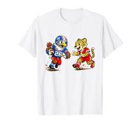 Football Eagle vs Cheetah Mascot Sports Graphic Camiseta gráfica económica, Hombre, Blanco, L