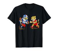 Football Eagle vs Cheetah Mascot Sports Graphic Camiseta gráfica económica, Hombre, Negro, XL