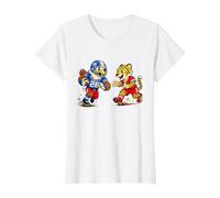 Football Eagle vs Cheetah Mascot Sports Graphic Camiseta gráfica económica, Mujer, Blanco, XL