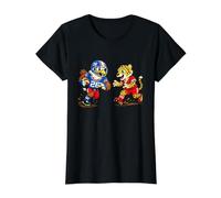 Football Eagle vs Cheetah Mascot Sports Graphic Camiseta gráfica económica, Mujer, Negro, L