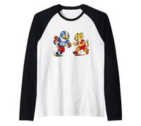 Football Eagle vs Cheetah Mascot Sports Graphic Camiseta Manga Raglan